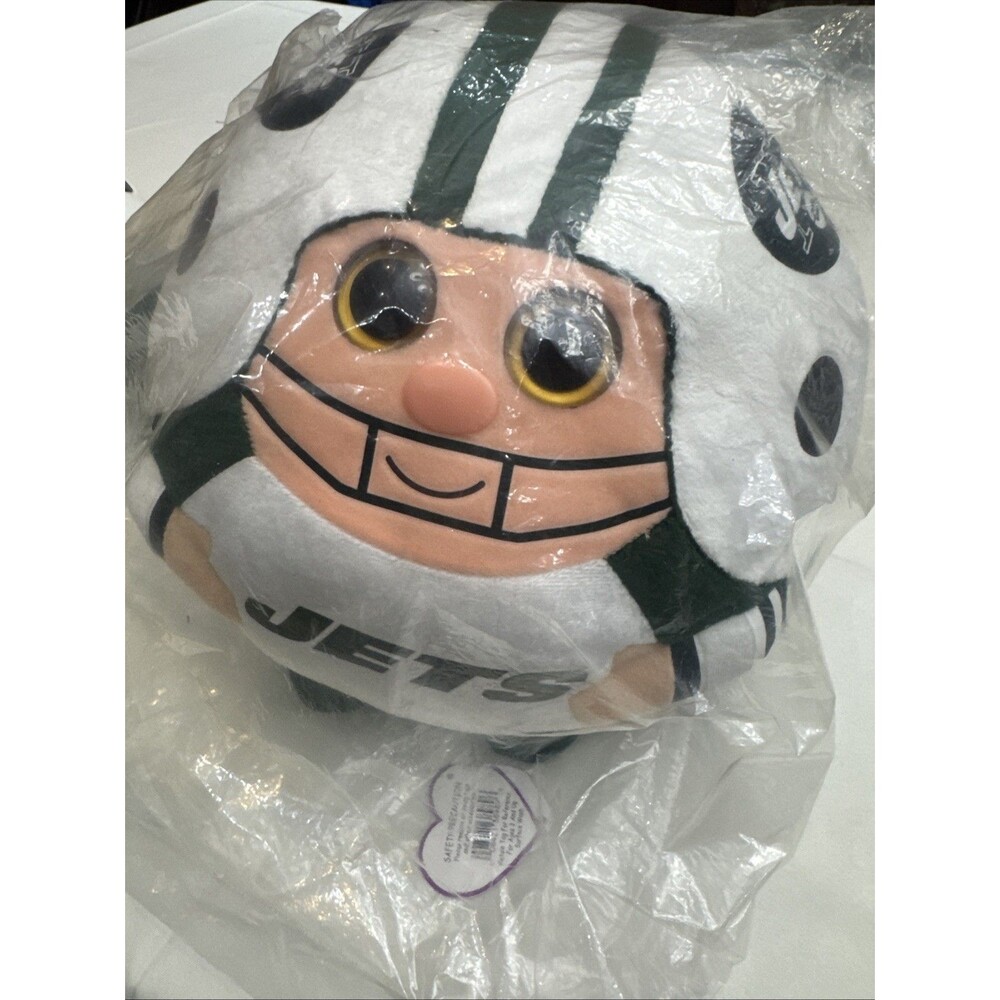 New York NY Jets Ty Plush Green White Fleece Round 2012 10" And 5” Plush RARE - Picture 2 of 5